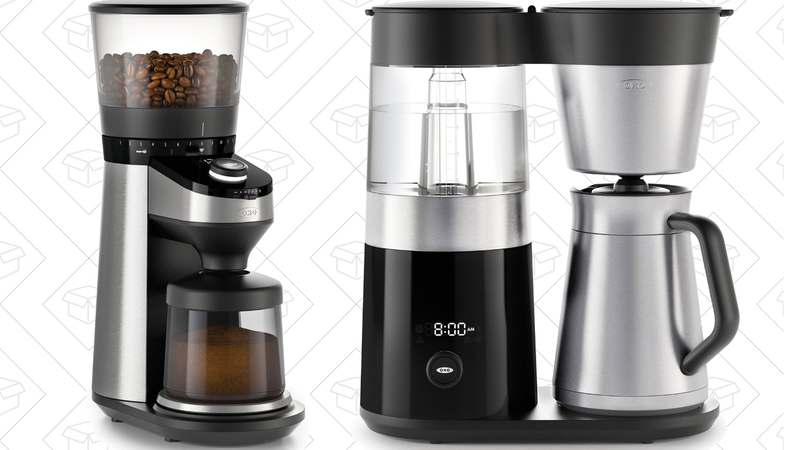 OXO On Burr Grinder, $150 | OXO On 9 Coffee Maker, $150